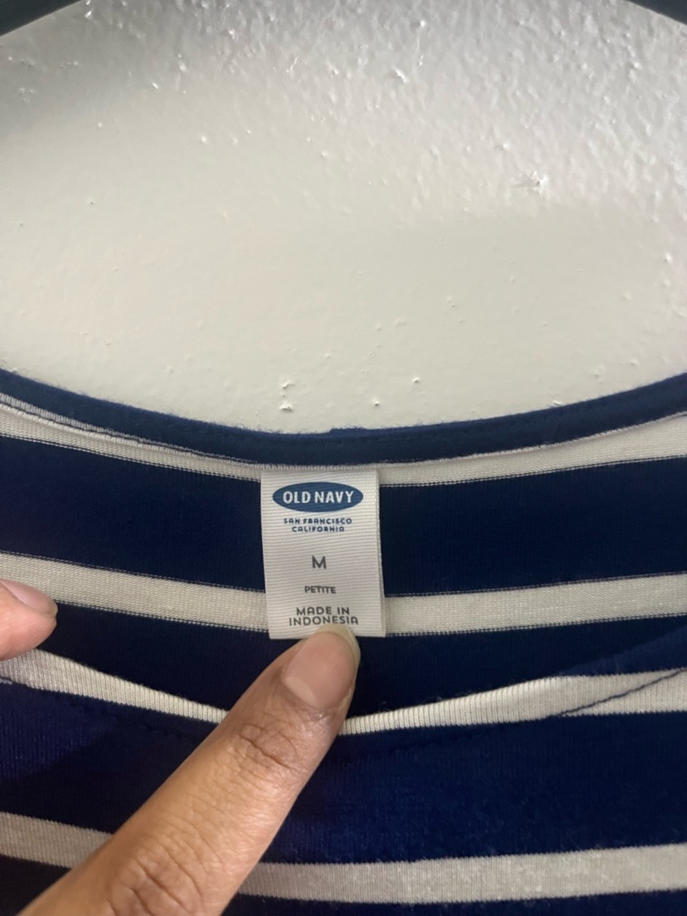 Old Navy Striped Navy and White Long Sleeve Swing Dress - Picture 6 of 6